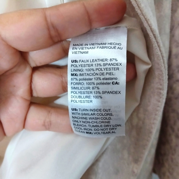 𝅺chico's Elongated Faux Suede Snake Print Moto Jacket Size 3 - Picture 8 of 8